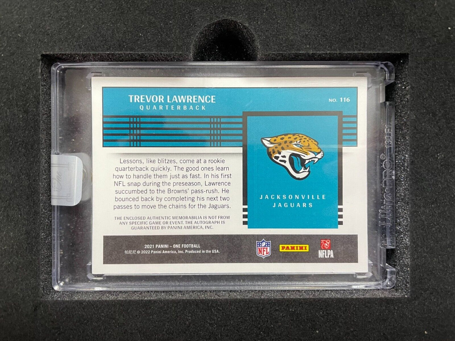 TREVOR LAWRENCE 2021 Panini One /25 Rookie 3 Color Patch Auto Jaguars