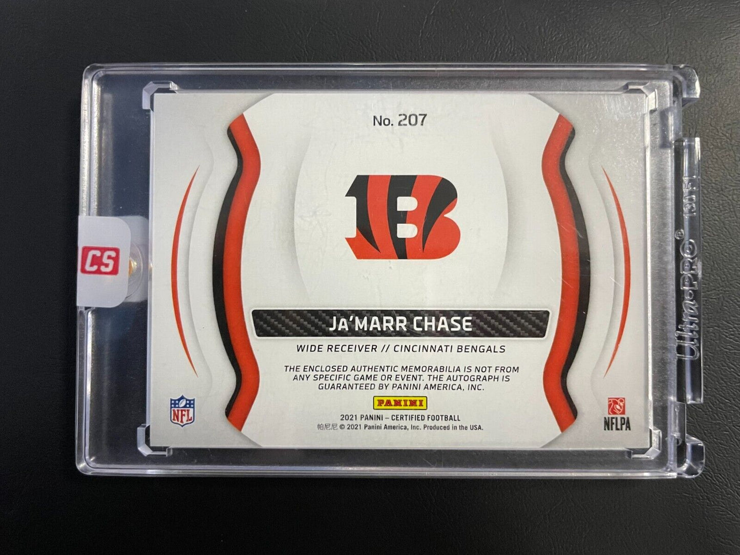 2021 Panini Certified Ja'Marr Chase RC Freshman Fabrics Auto RPA /99 Bengals