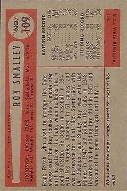 1954 Bowman #109 Roy Smalley - NM