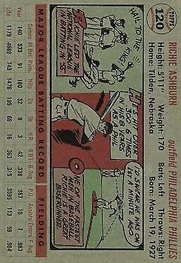 1956 Topps #120 Richie Ashburn - Vg+
