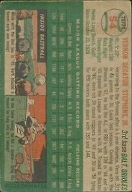 1954 Topps #54 Vern Stephens - Vg+