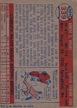 1957 Topps #339 Bob Speake - Vg+