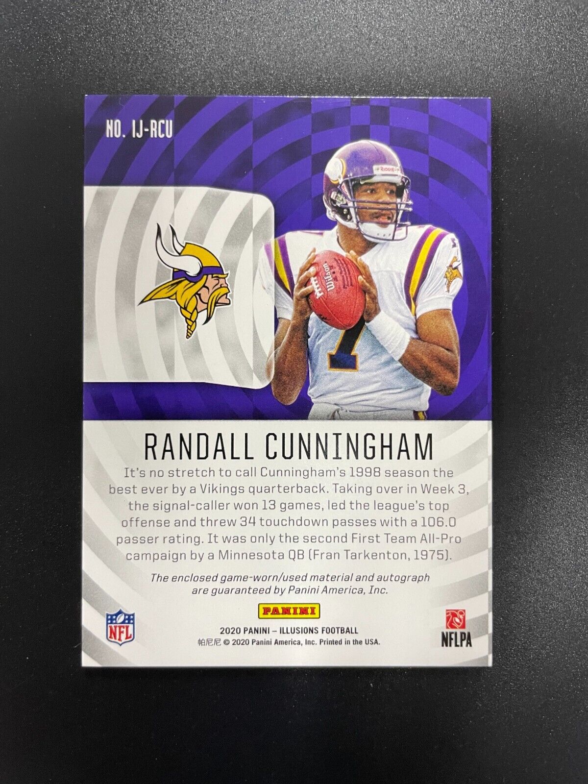 2020 Illusions Immortalized Jersey /30 Randall Cunningham Auto