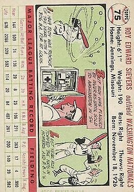 1956 Topps #75 Roy Sievers DP - NM