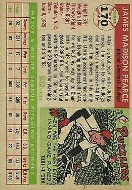 1955 Topps #170 Jim Pearce DP RC - NM
