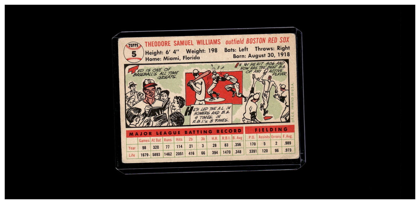 1956 Topps #5b Ted Williams Gray Back