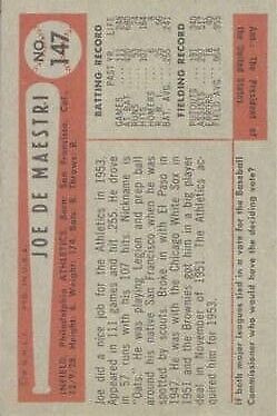 1954 Bowman #147 Joe DeMaestri - NM