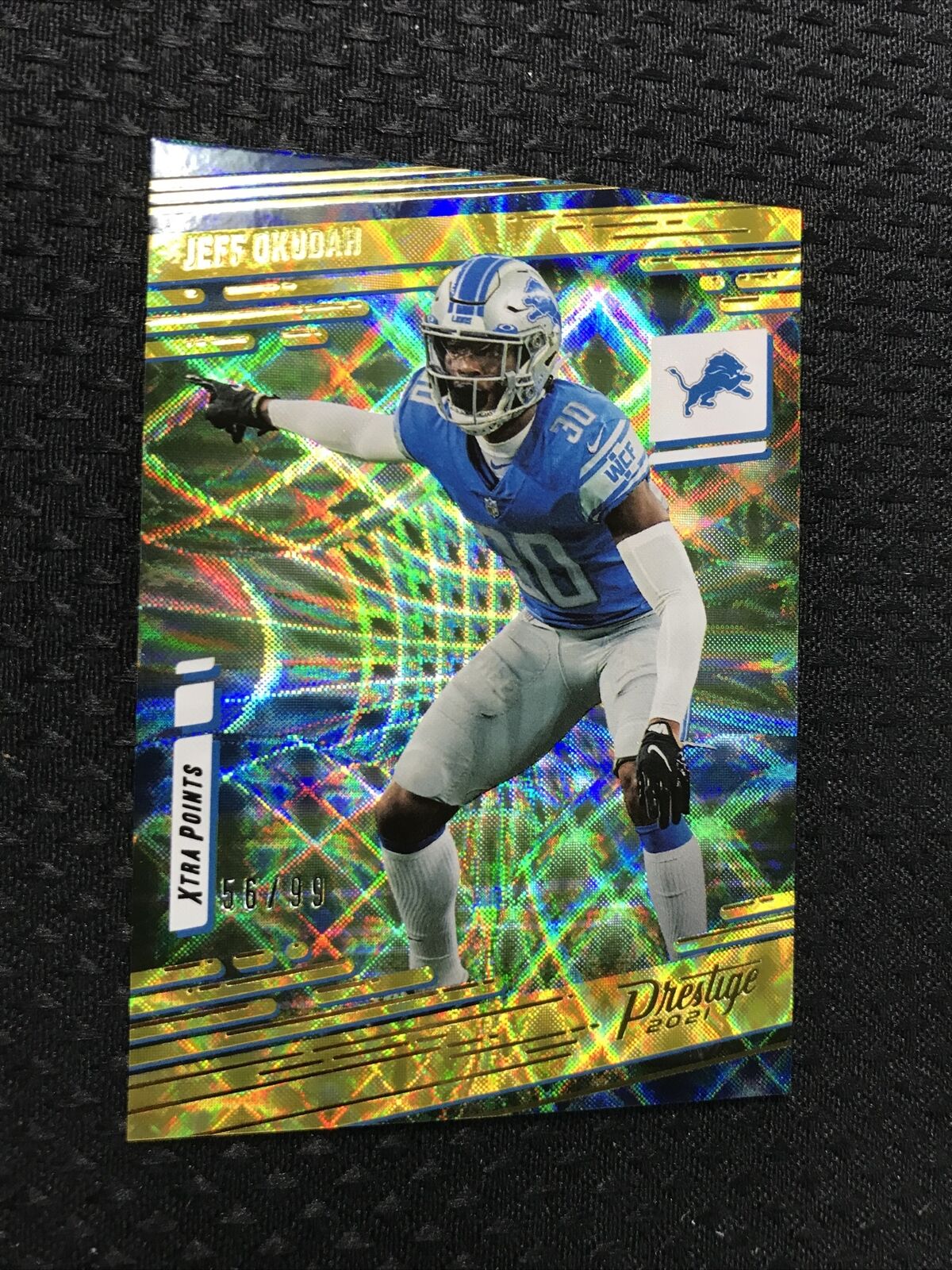 2021 Panini Prestige Xtra Points Premium Gold /99 Jeff Okudah #56