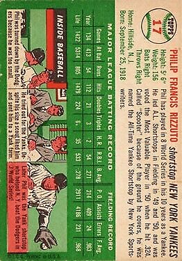 1954 Topps #17 Phil Rizzuto - Vg+