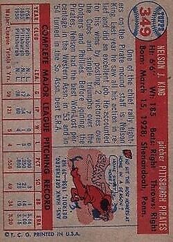 1957 Topps #349 Nellie King - Vg+