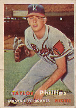 1957 Topps #343 Taylor Phillips RC - Vg+