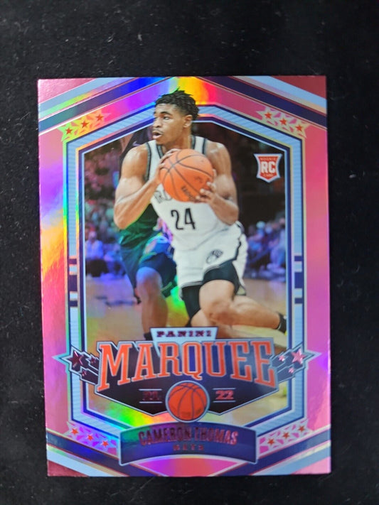 Cameron Thomas - 2021-22 Panini Marquee PINK HOLO Rookie #340 Brooklyn Nets RC