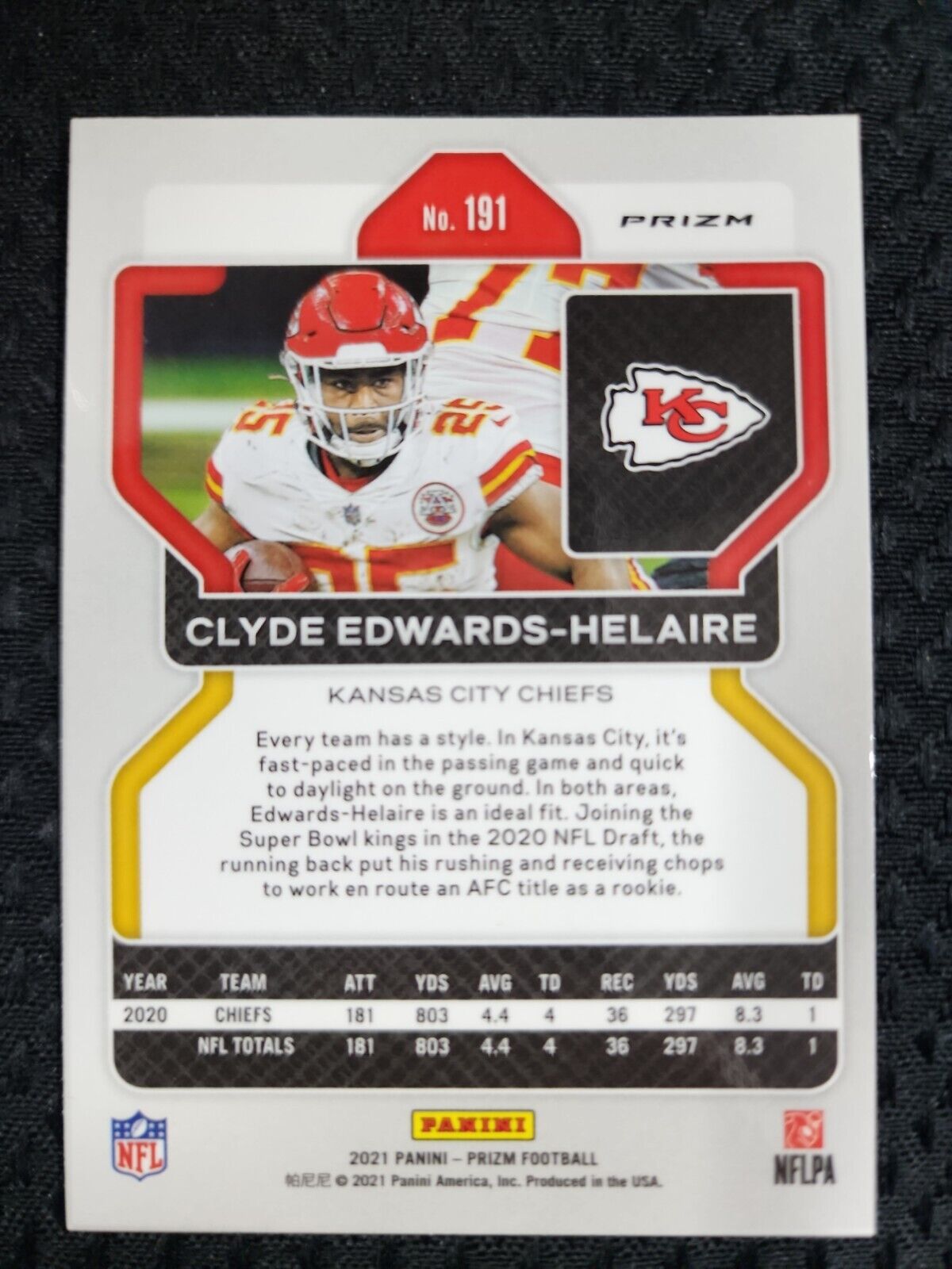 Clyde Edwards-Helaire 2021 Panini Prizm Neon Green Pulsar Prizm KC Chiefs NFL
