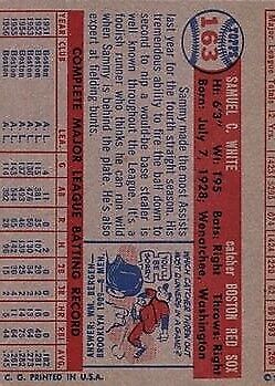 1957 Topps #163 Sammy White - NM