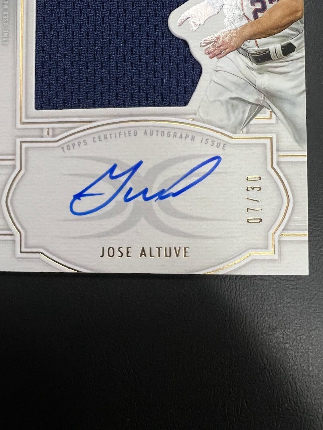 Jose Altuve 2020 Topps Definitive Collection Relic on Card Auto + Patch 7/30 J