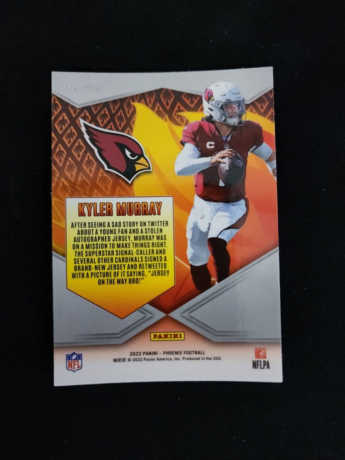 KYLER MURRAY 2022 PANINI PHOENIX FOOTBALL FLAME THROWERS