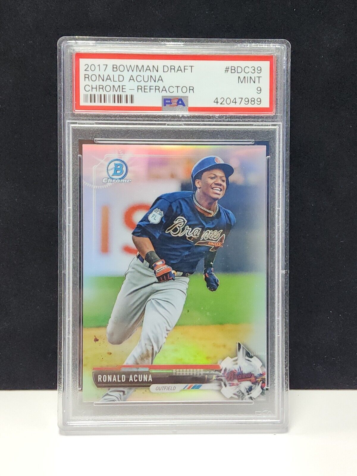 2017 Bowman Chrome Draft Reractor Ronald Acuna JR. PSA 9