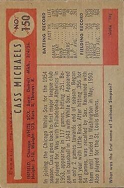 1954 Bowman #150 Cass Michaels - NM