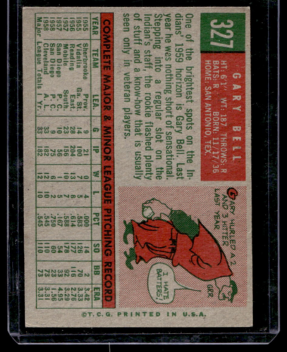 1959 Topps #327 Gary Bell RC - NM