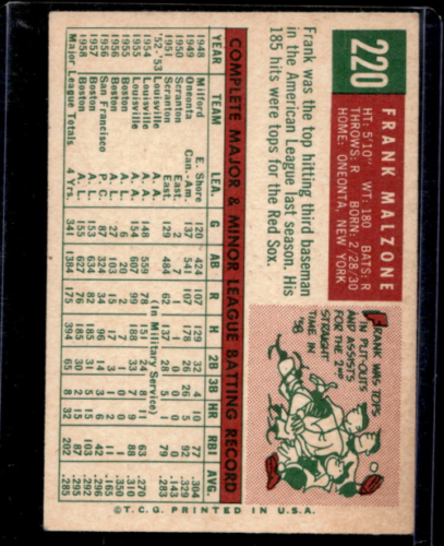 1959 Topps #220 Frank Malzone - NM