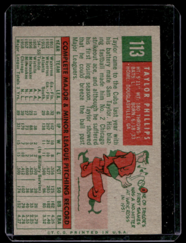 1959 Topps #113 Taylor Phillips - NM