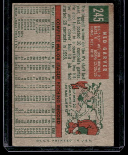 1959 Topps #245 Ned Garver - NM