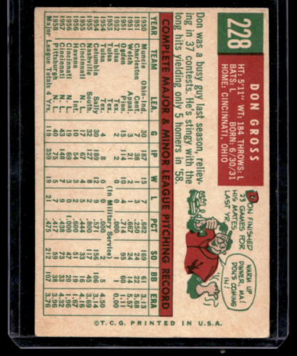 1959 Topps #228 Don Gross - NM
