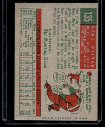 1959 Topps #135 Gene Oliver RS RC - NM