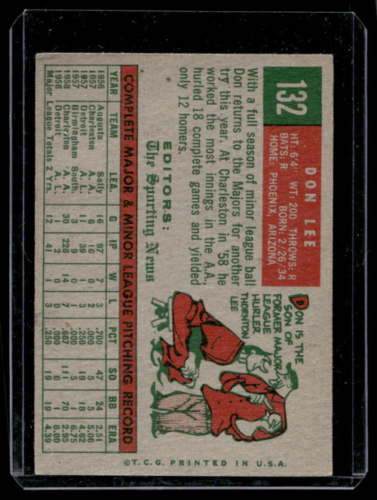 1959 Topps #132 Don Lee RS - NM