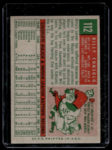 1959 Topps #112 Billy Consolo - NM
