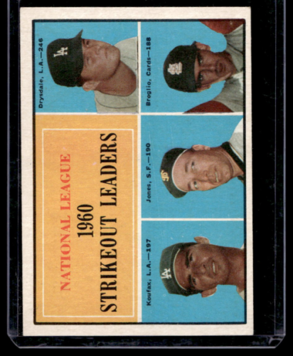 1961 Topps #49 Don Drysdale Sandy Koufax Sam Jones Ernie Broglio - NM