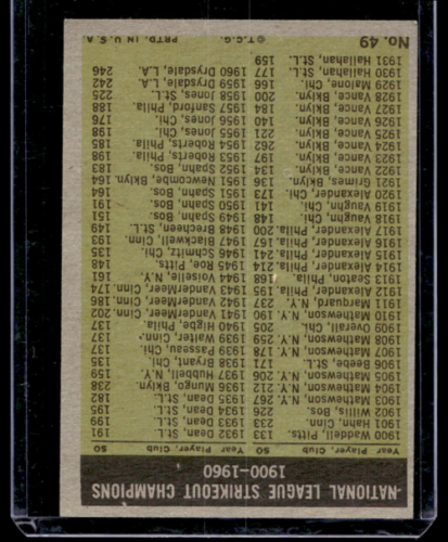 1961 Topps #49 Don Drysdale Sandy Koufax Sam Jones Ernie Broglio - NM