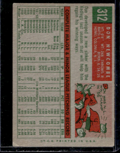 1959 Topps #312 Don Newcombe - NM