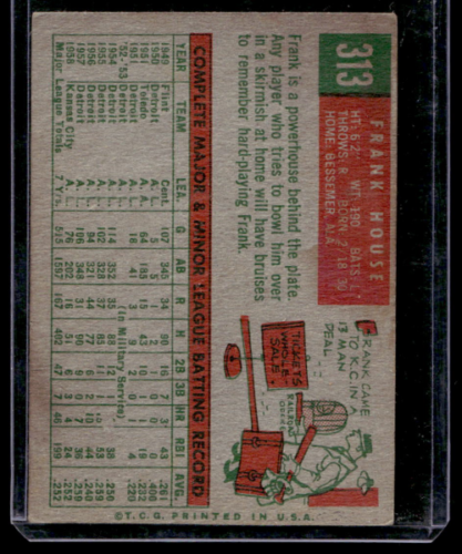 1959 Topps #313 Frank House - NM