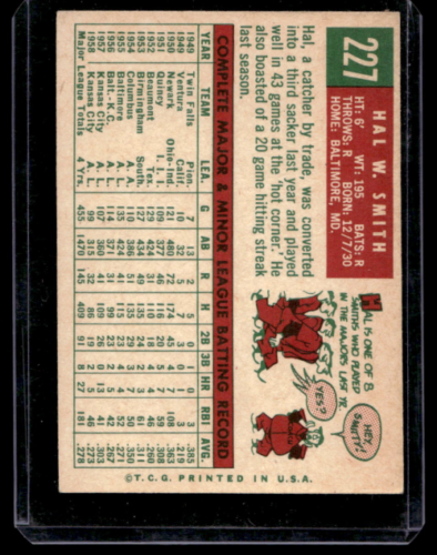 1959 Topps #227 Hal W. Smith - NM