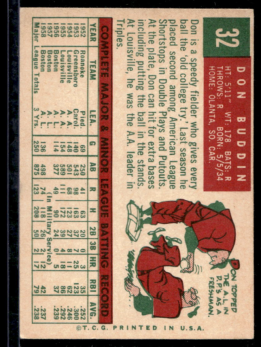 1959 Topps #32 Don Buddin - NM