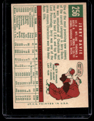 1959 Topps #256 Jerry Davie RC - NM