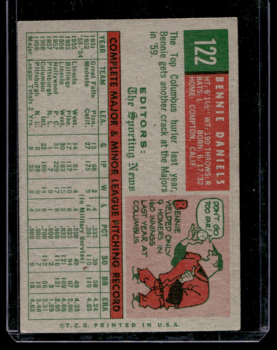 1959 Topps #122 Bennie Daniels RS - NM