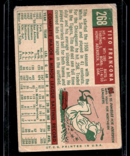 1959 Topps #268 Tito Francona - NM