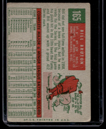 1959 Topps #165 Bill Bruton - NM