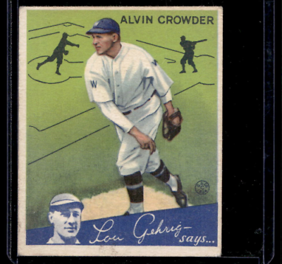 1934 Goudey #15 Alvin Crowder - VG-EX