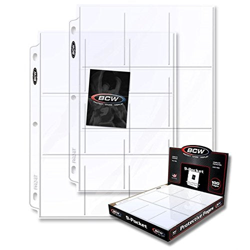 6 White Baseball Card Collector's Albums plus 200 PRO9T 9 Pocket Pages