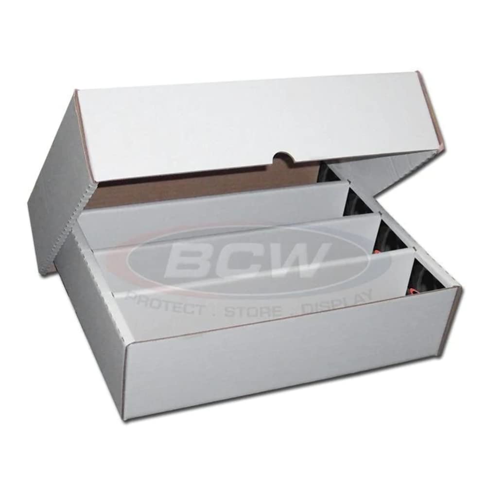 BCW 3200 Count Storage Box (Full Lid) -1ct | Cardboard Storage Solution for Trading & Gaming Cards | Cardboard Storage Box for Sports Cards, Magic Cards, Pokémon Cards | Assembly Required