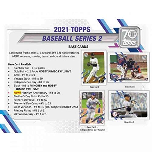 2021 Topps Series 2 Baseball Jumbo Box (10 Pack, 46 Cards per Pack)