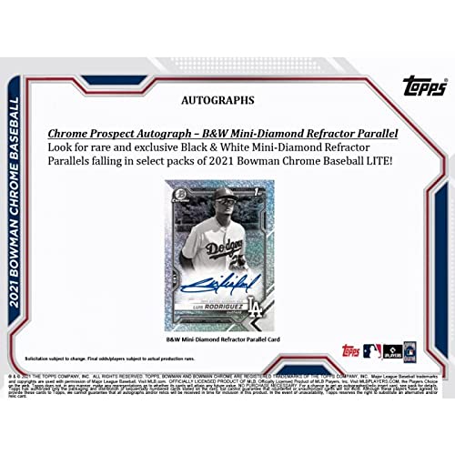 2021 Bowman Chrome Baseball Lite Box: 10 Packs/5 Cards