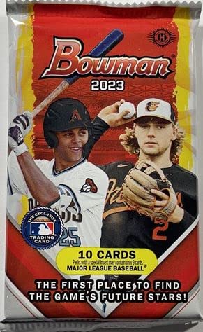 2023 Topps Bowman Baseball MLB Factory Sealed Hobby Pack - 10 Trading Cards - Look for Druw Jones Chrome!