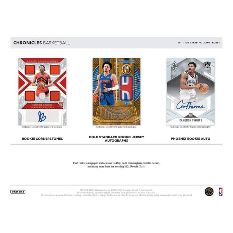 2021-22 Panini Chronicles Basketball Hobby Box (6 Packs/8 Cards: 2 Autos)