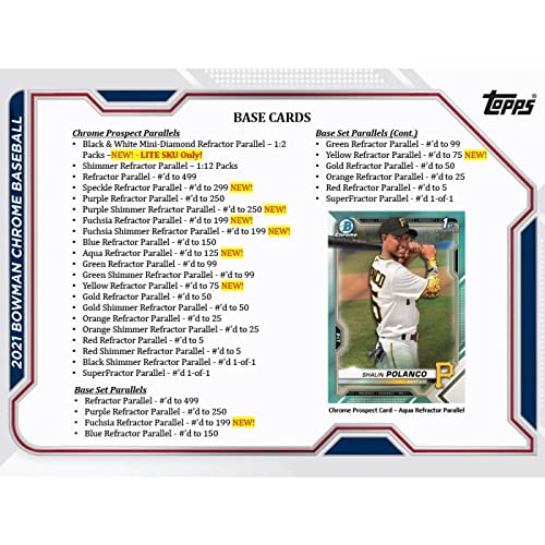 2021 Bowman Chrome Baseball Lite Box: 10 Packs/5 Cards