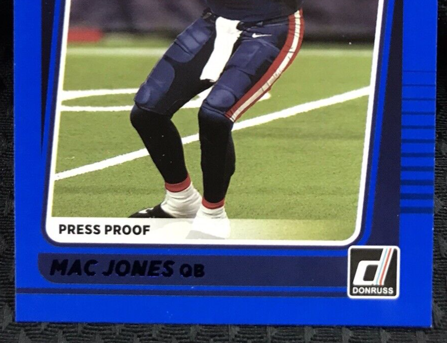 Mac Jones 2021 Donruss Blue Press Proof Rated Rookie RC SP #255 Patriots🔥