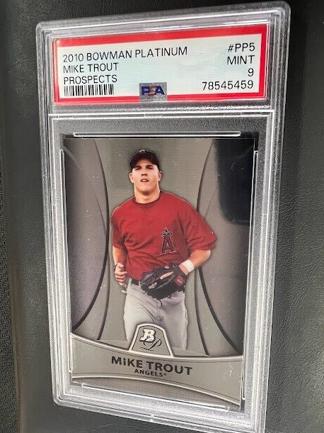 Mike Trout Los Angeles Angels 2010 Bowman Platinum Prospects #PP5 PSA Mint 9 J